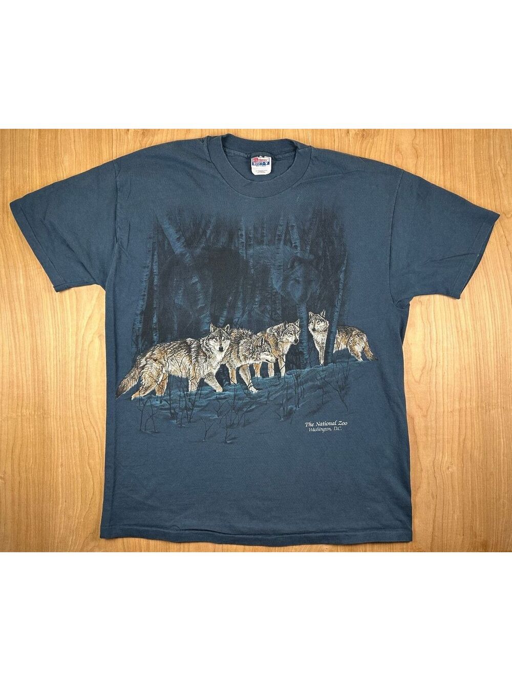 Vintage 90s Wolf Pack National Zoo tshirt Single Stitch xlarge dc wildlife